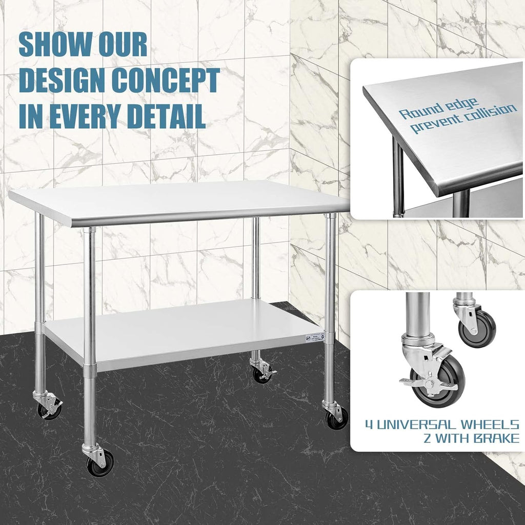 Stainless Steel Table with Caster Wheels Y462382