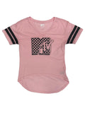 Pink & Black Hi-Low T-Shirt T7745