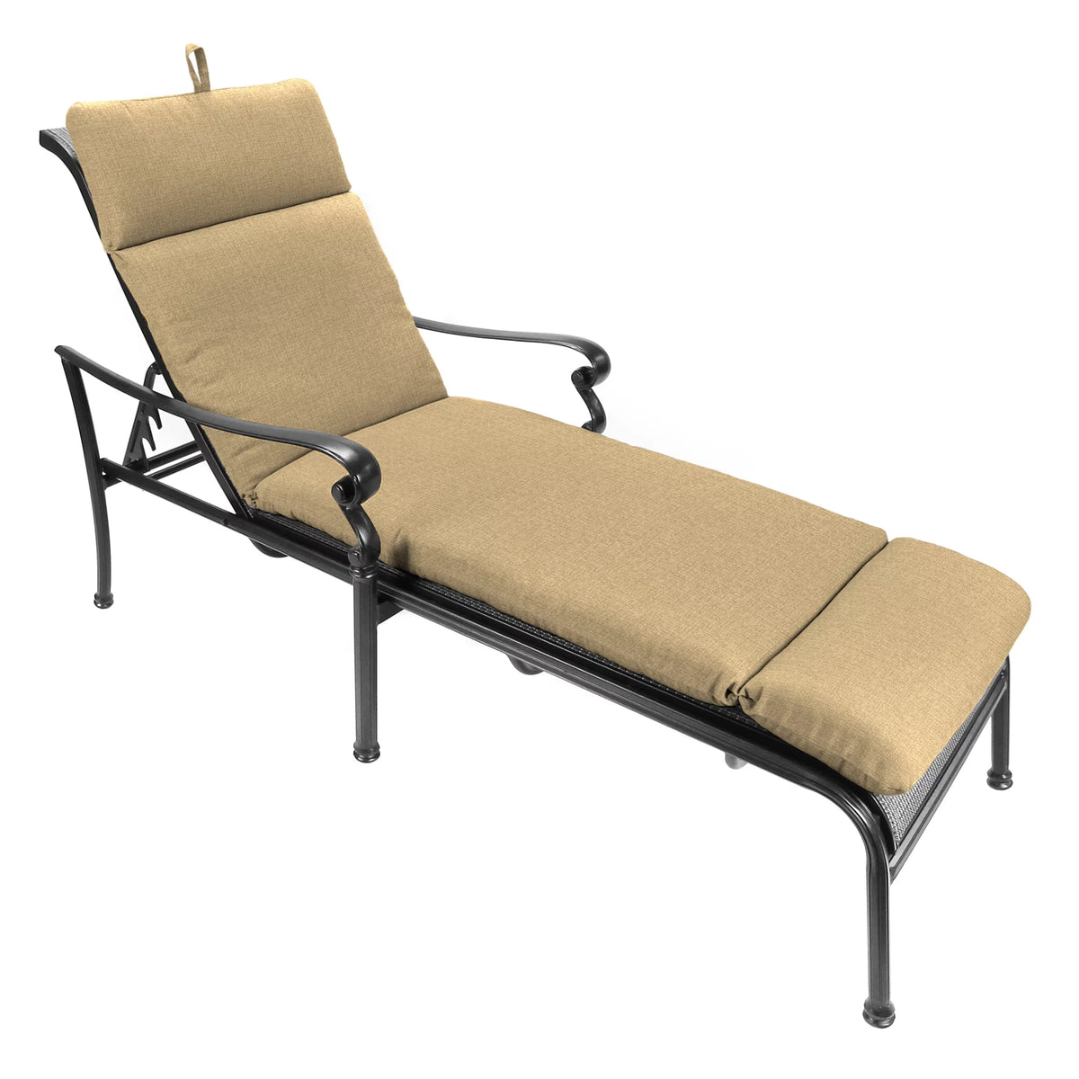 Antique Beige Rectangular Outdoor Chaise Lounge Cushion J393