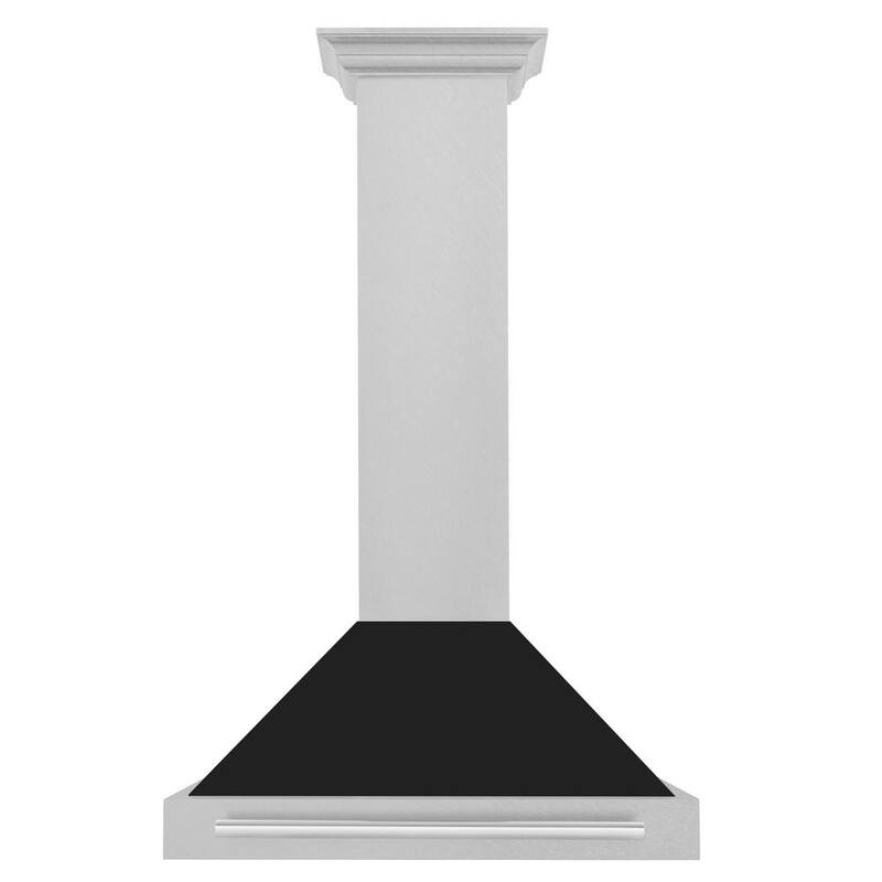 400 CFM Ducted Wall Mount Range Hood with Black Matte Shell P9001