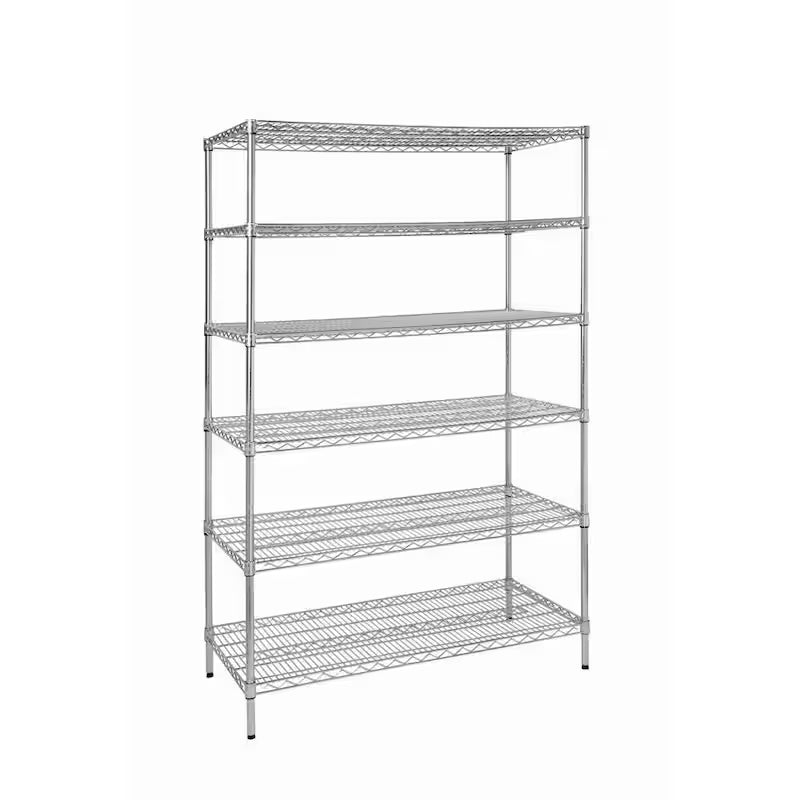 6-Tier Heavy Duty Steel Wire Shelving Unit Chrome S716