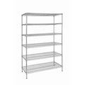 6-Tier Heavy Duty Steel Wire Shelving Unit Chrome S716