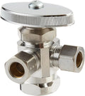 Chrome Dual Outlet Stop With Female Iron Pipe Inlet 1/2-Inch N1947