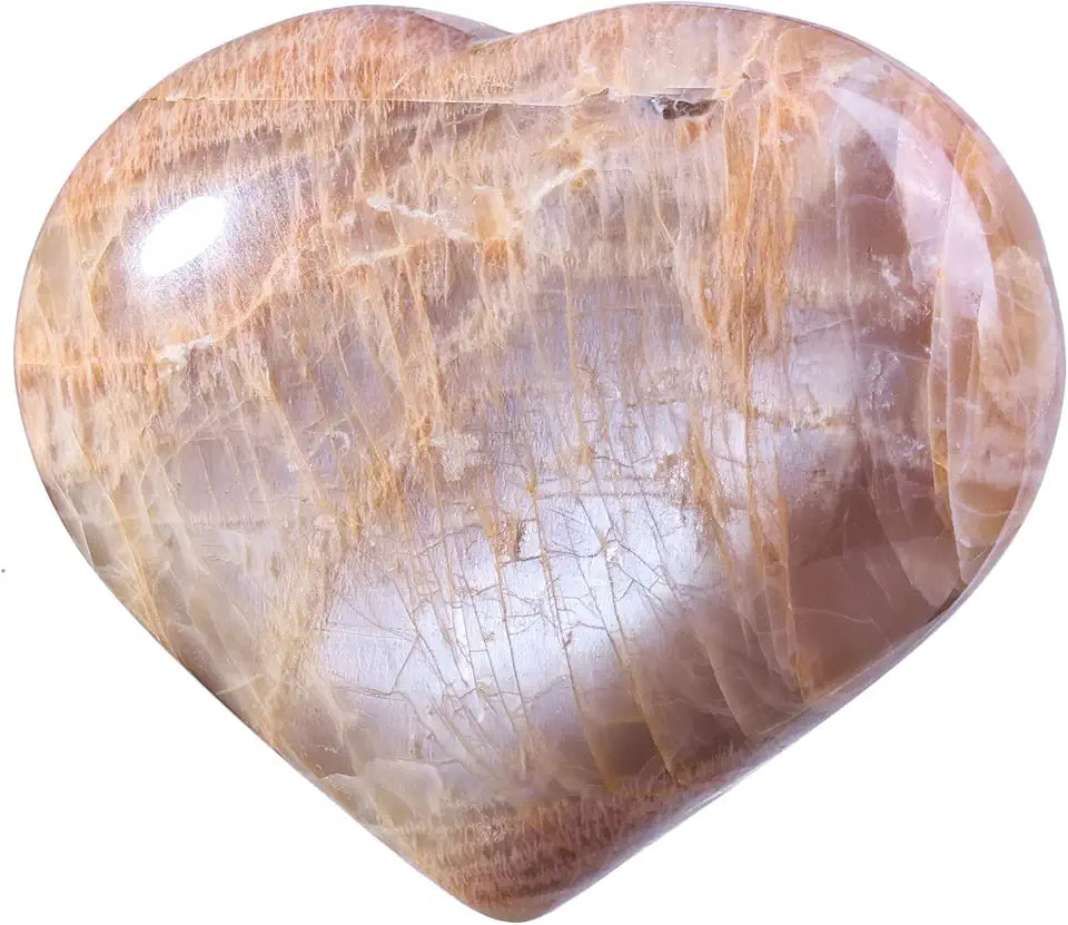 Orange Moonstone Crystal Heart Shaped Stone G610