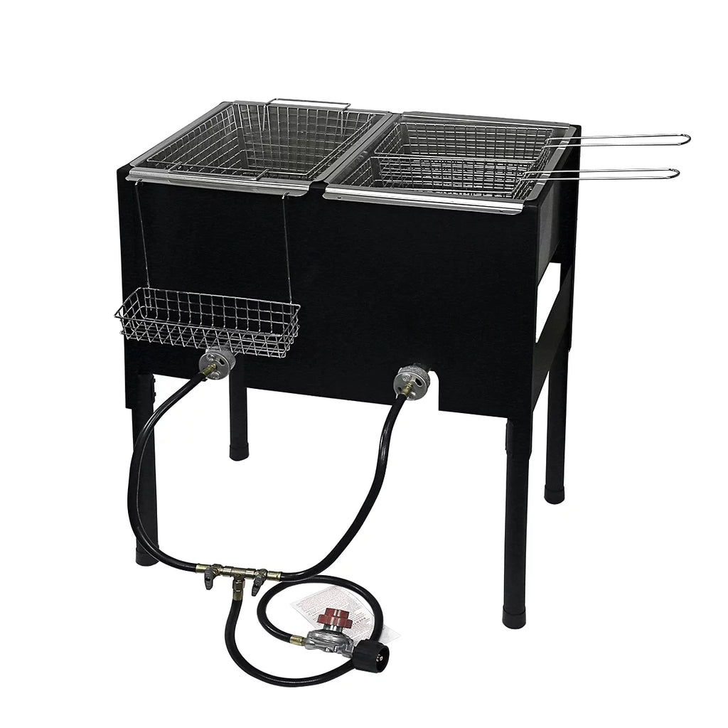 Outdoor Propane Double Burner Deep Fryer P161