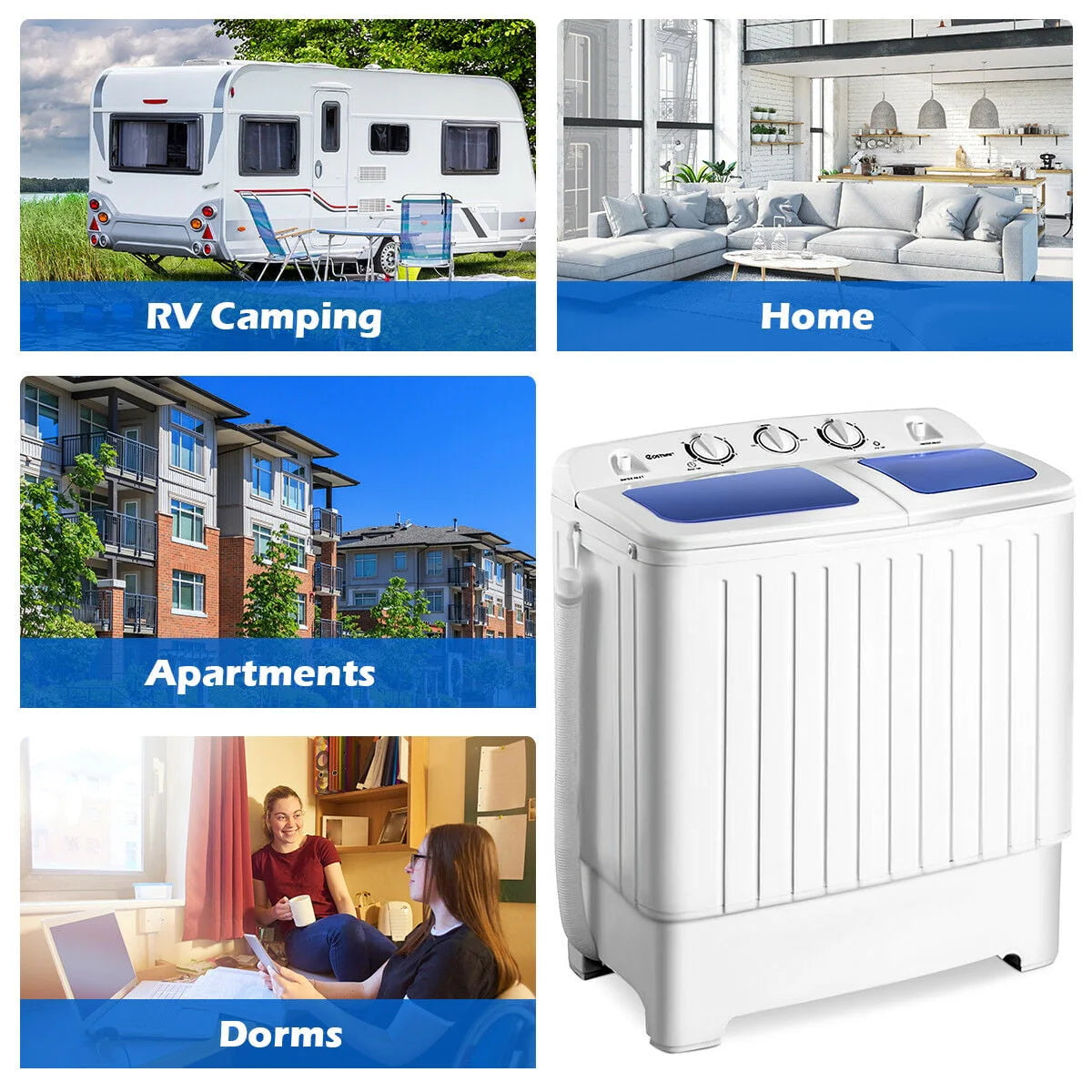 Portable Mini Compact Twin Tub Washing Machine K26723