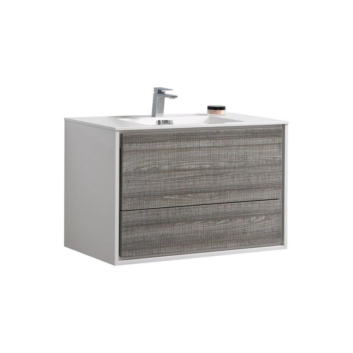 36 in. Wall Mount Ash Gray Bathroom Vanity U236931