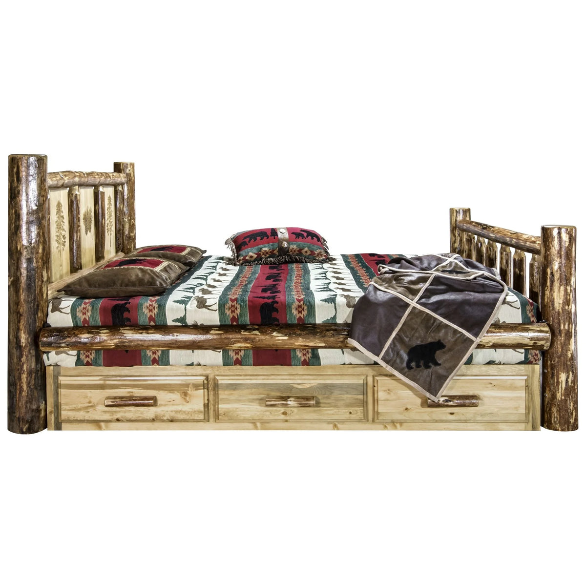Brown Wood Twin Storage Bed F26321