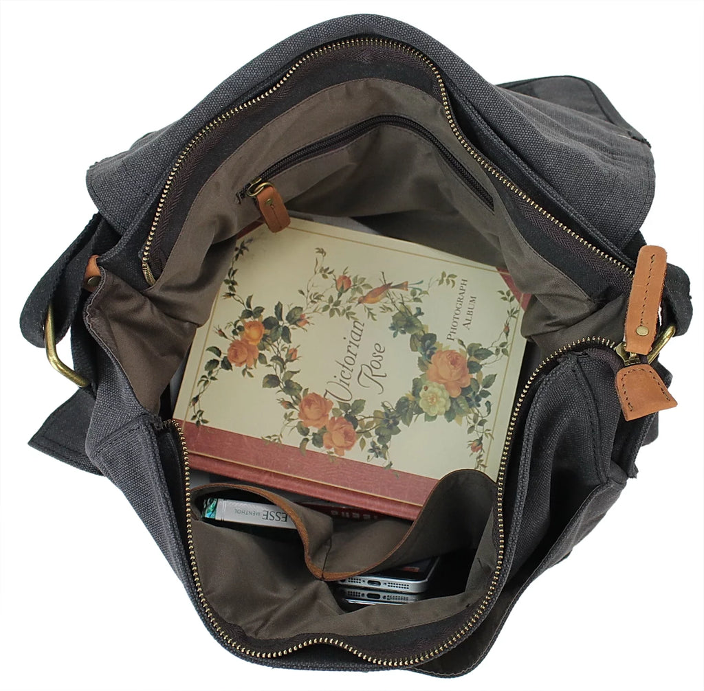 15" Canvas Laptop Messenger Bag F5268