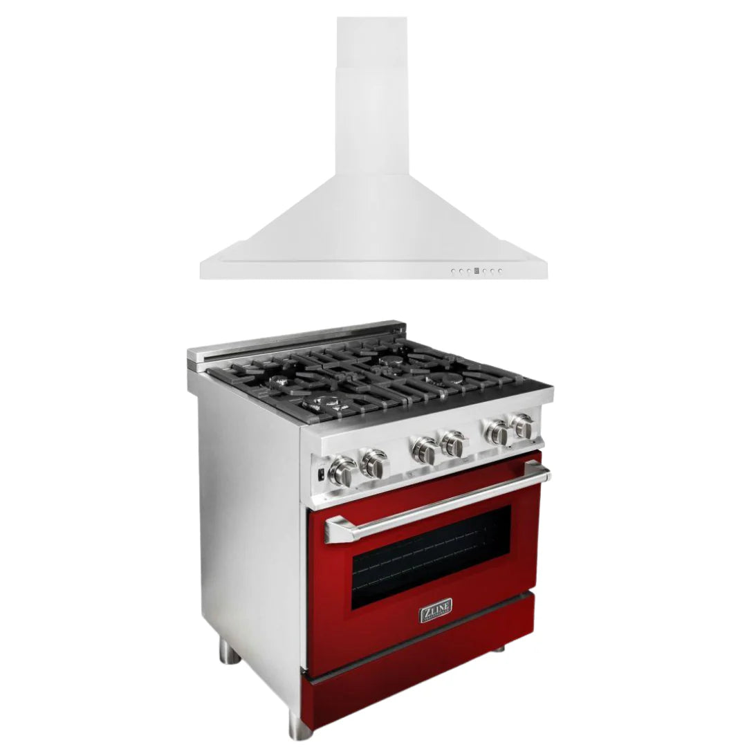 30 in. Dual Fuel Range and Range Hood Appliance Package F225813