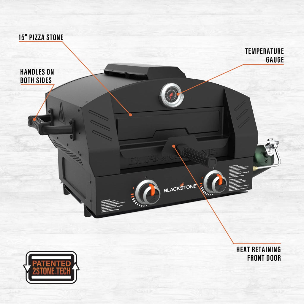 Tabletop Propane Pizza Oven with Two 15 Cordierite Stones Y355977