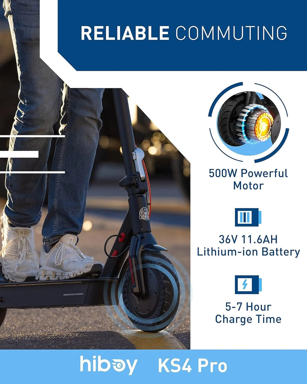 Electric Scooter, 500W Motor, 10 Honeycomb Tires, 25 Miles, 19 MPH Q628