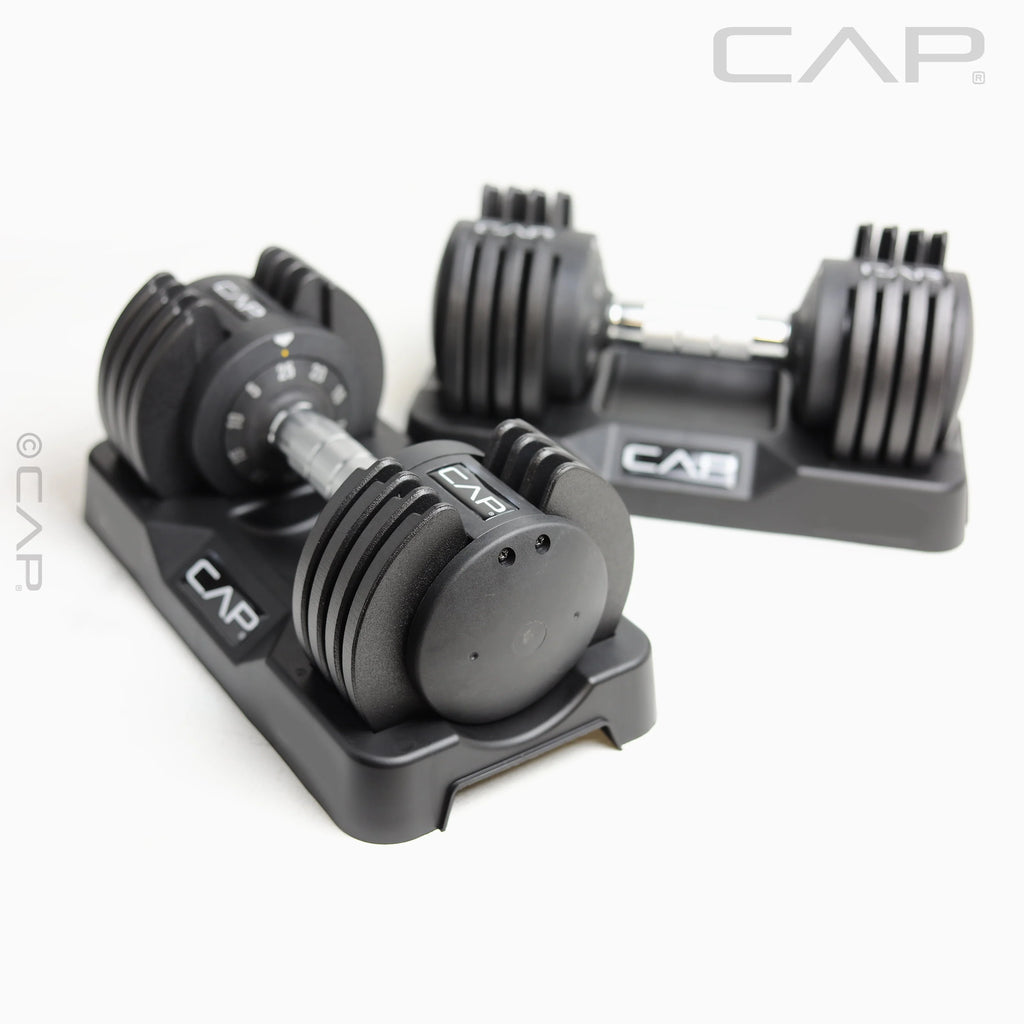 25 lb Adjustable Dumbbell Set, Pair, Black Q26581