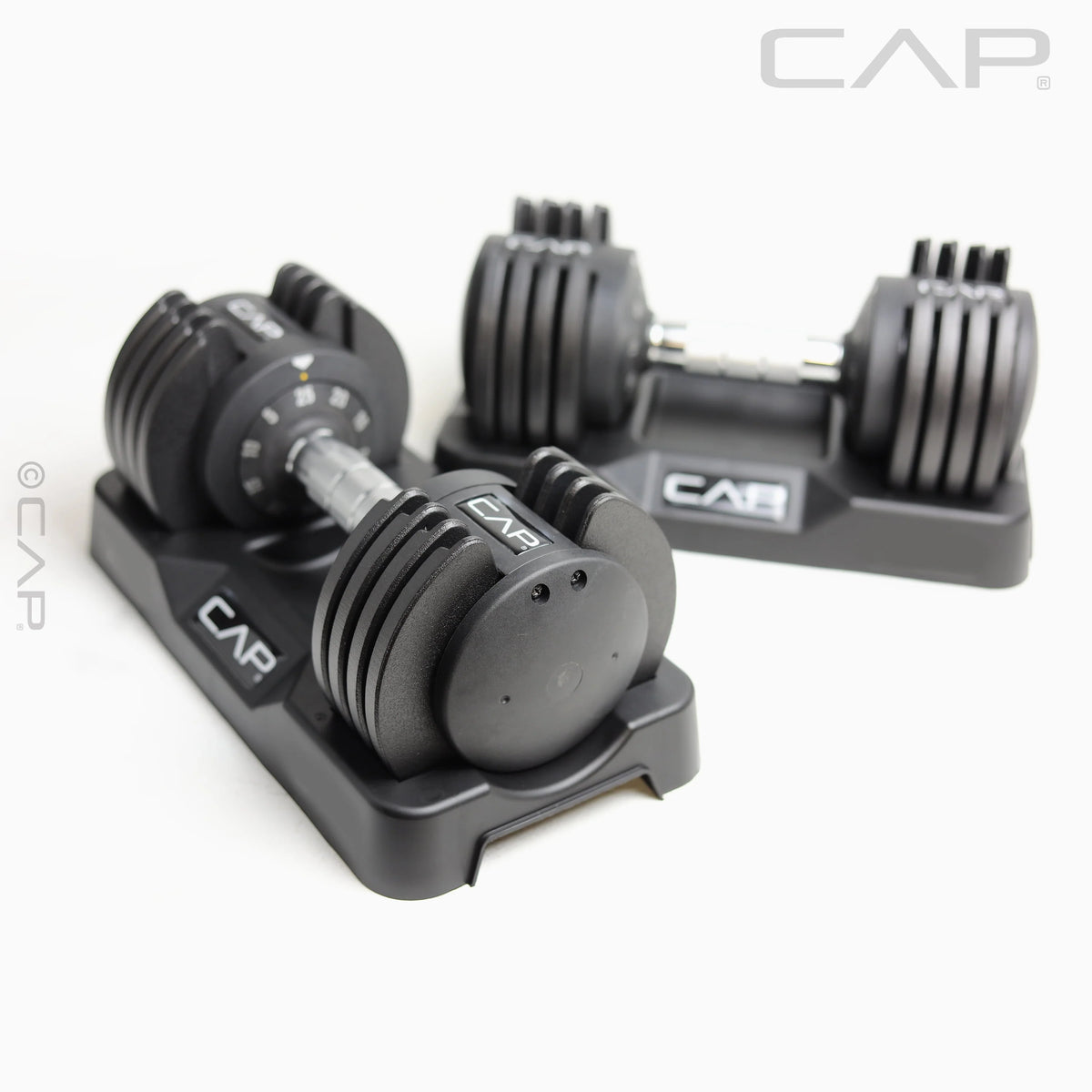 25 lb Adjustable Dumbbell Set, Pair, Black Q26581