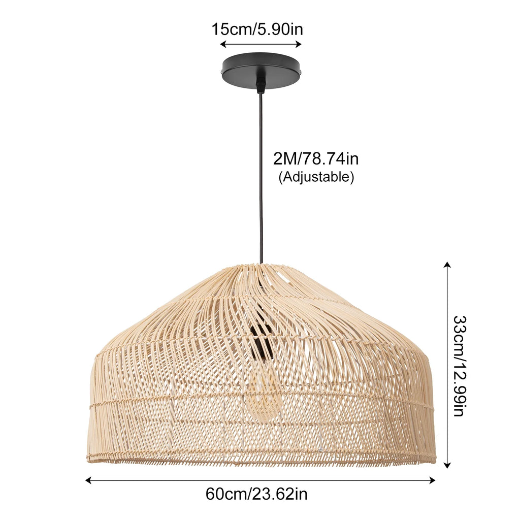 Woven Rattan Pendant Light Chandelier Ceiling Fixture R750544