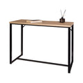 Coastal Modern Console Table Natural Wood Top with Black Metal Legs S520