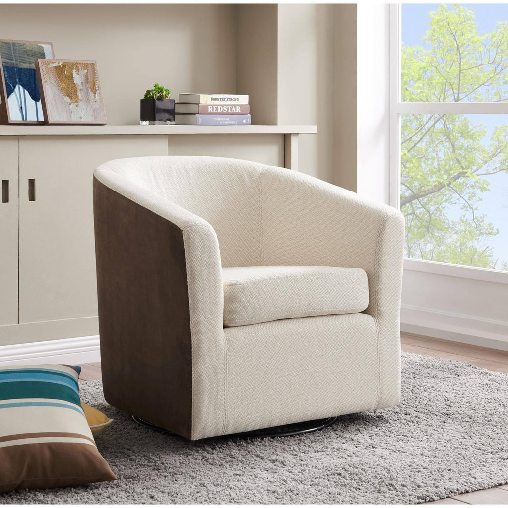 Cream Velvet Swivel Chair F70298