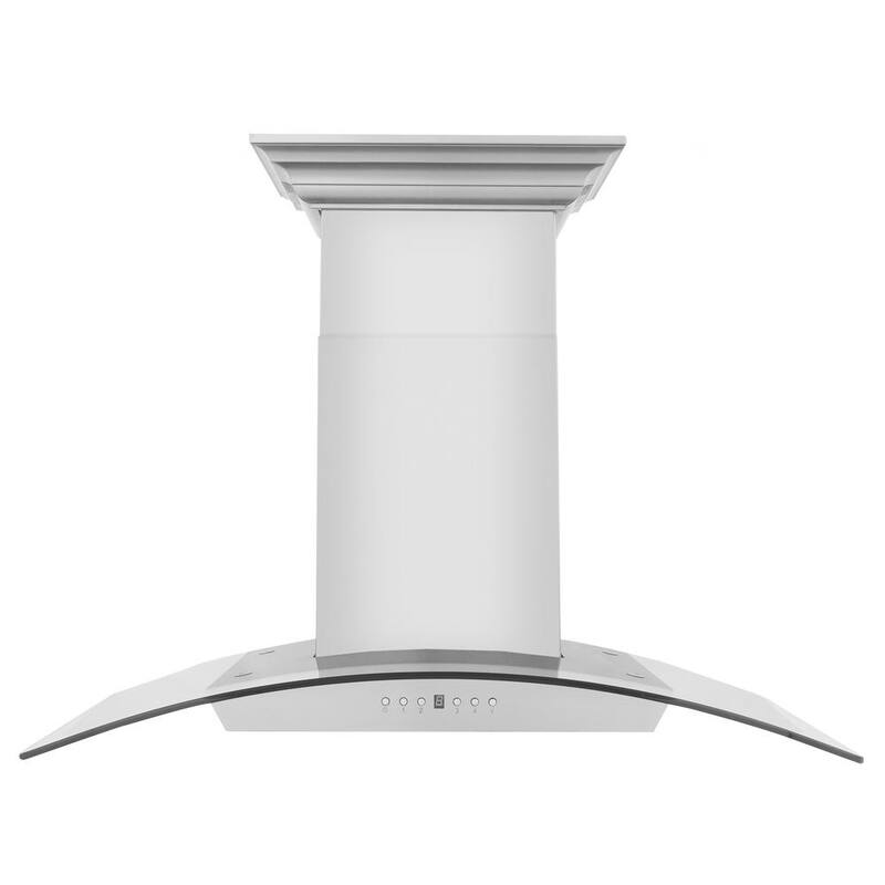 36 in. 400 CFM Ducted Wall Mount Range Hood in Stainless Steel and Glass L788988
