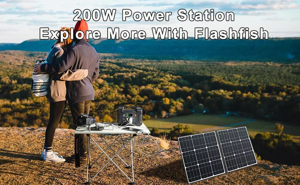 200W Portable Power Station with 50W Solar Panel N7576