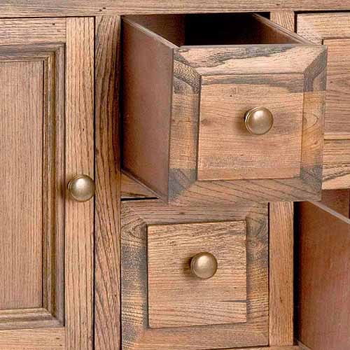 Oak Storage Sideboard with 2 Cabinets & 4 Drawers L9875