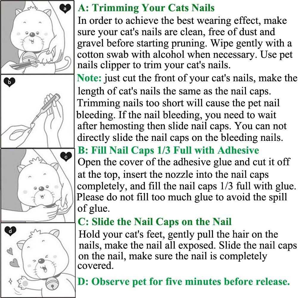 Cat Nail Caps with Glue and Applicators J63356