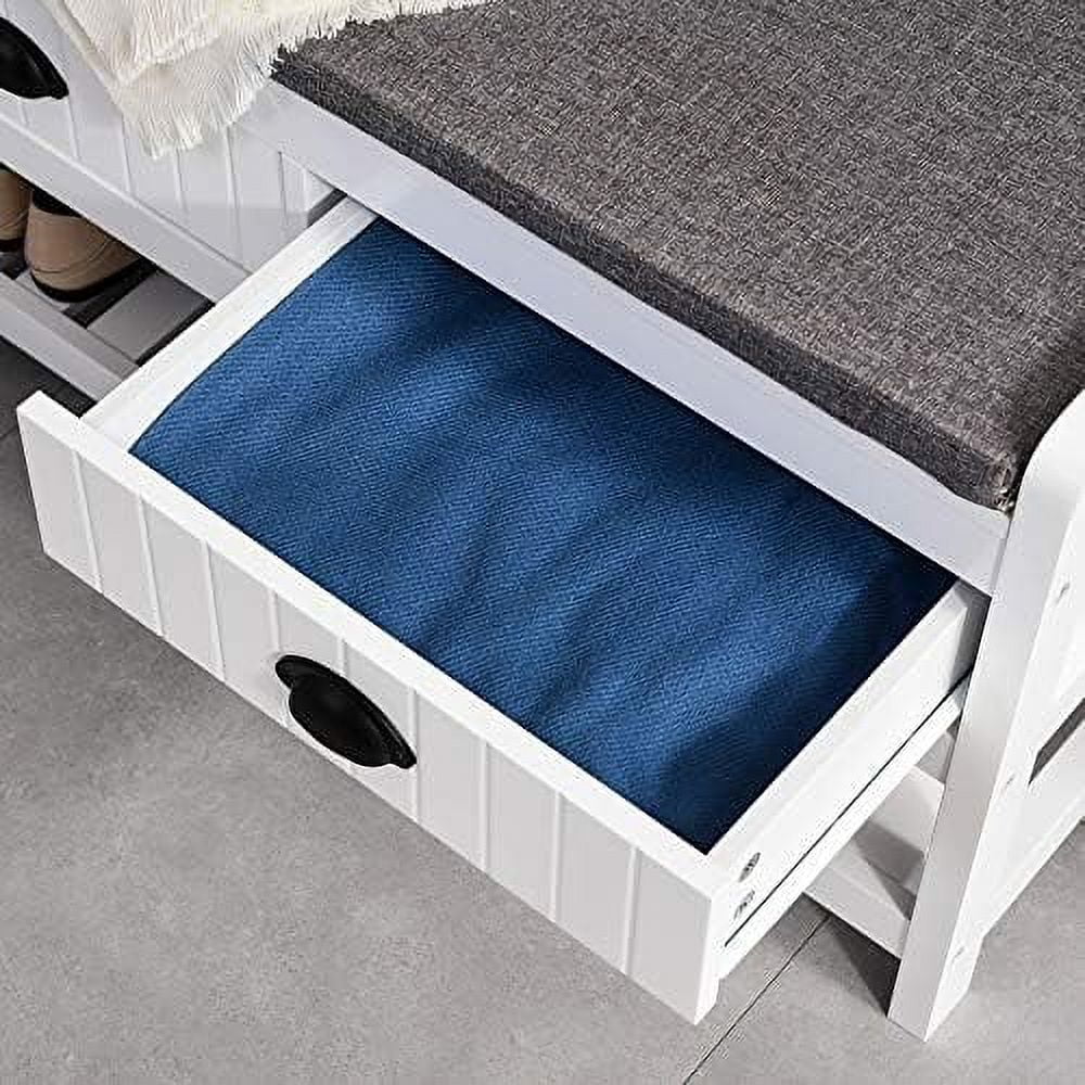 3-in-1 Hall Tree Entryway Bench with Coat Rack Shoe Rack Black Y133268