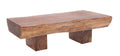 Brown Wood Live Edge Coffee Table with Block Style Base H630455