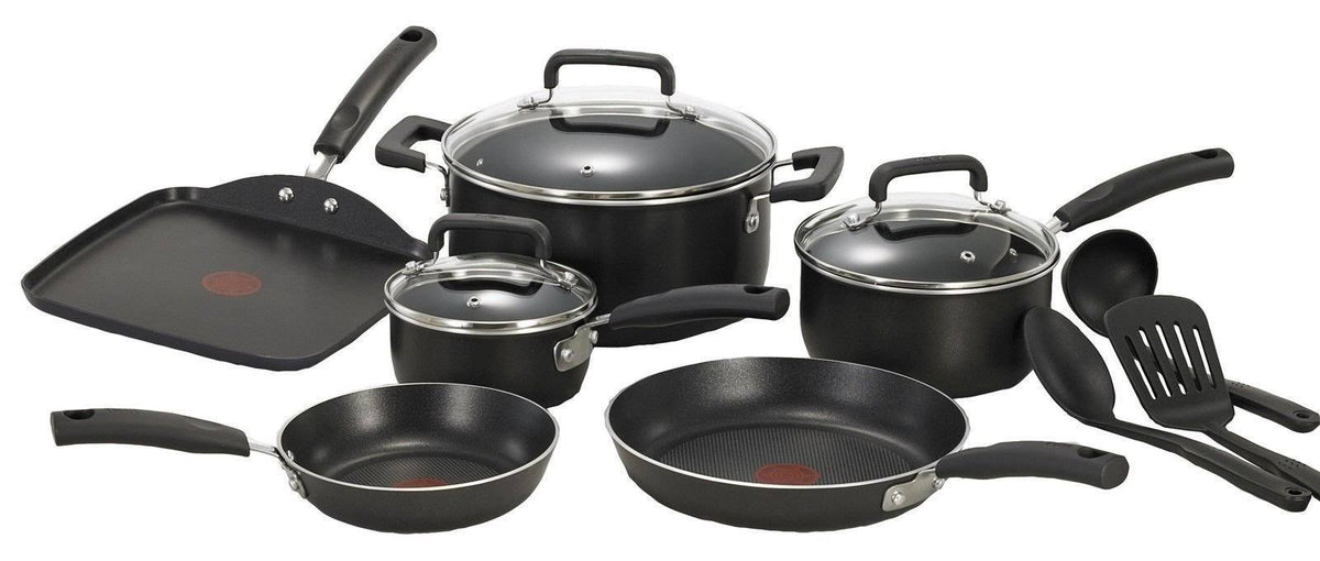 Nonstick 12-Piece Black Cookware Set F42347