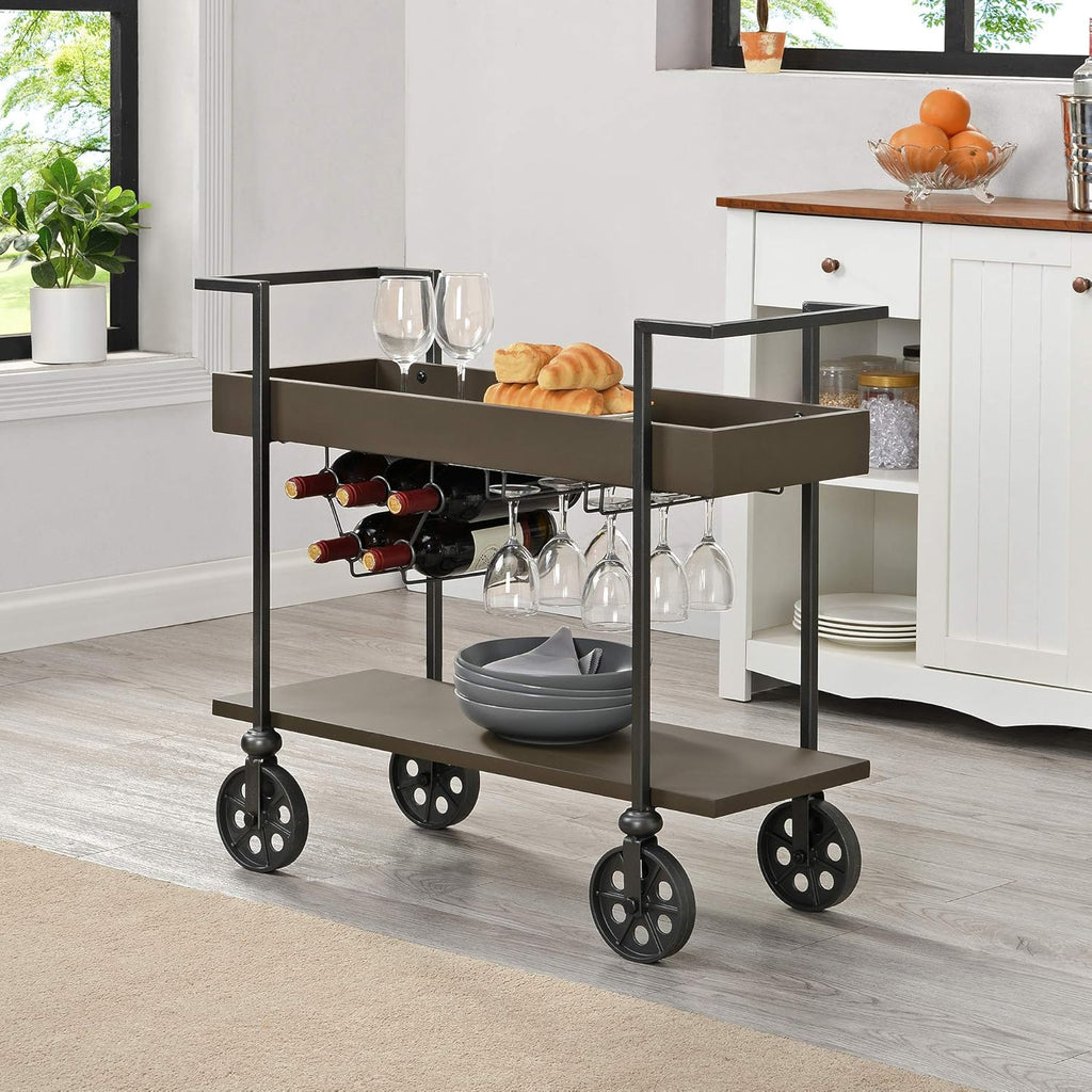 Aged Black Bar Cart T138894