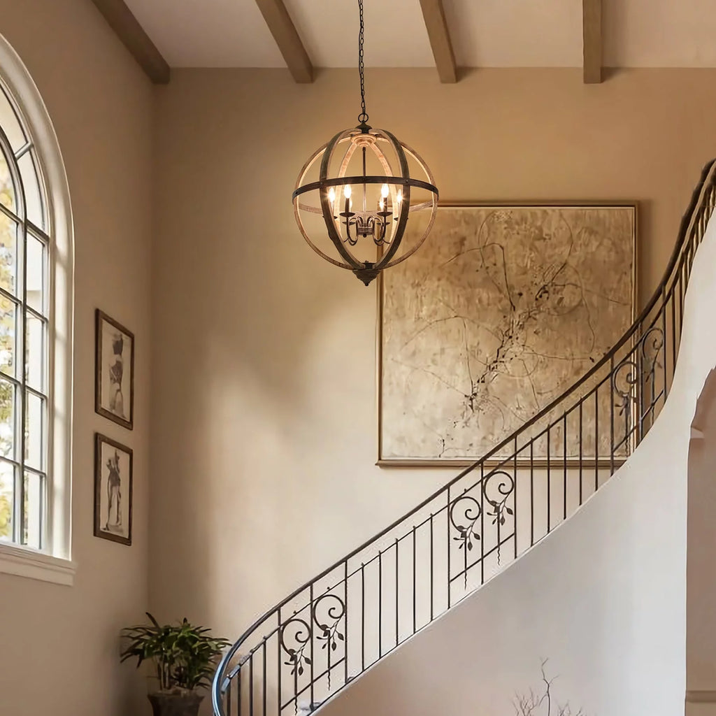 6-Light Wood Chandelier Q87329