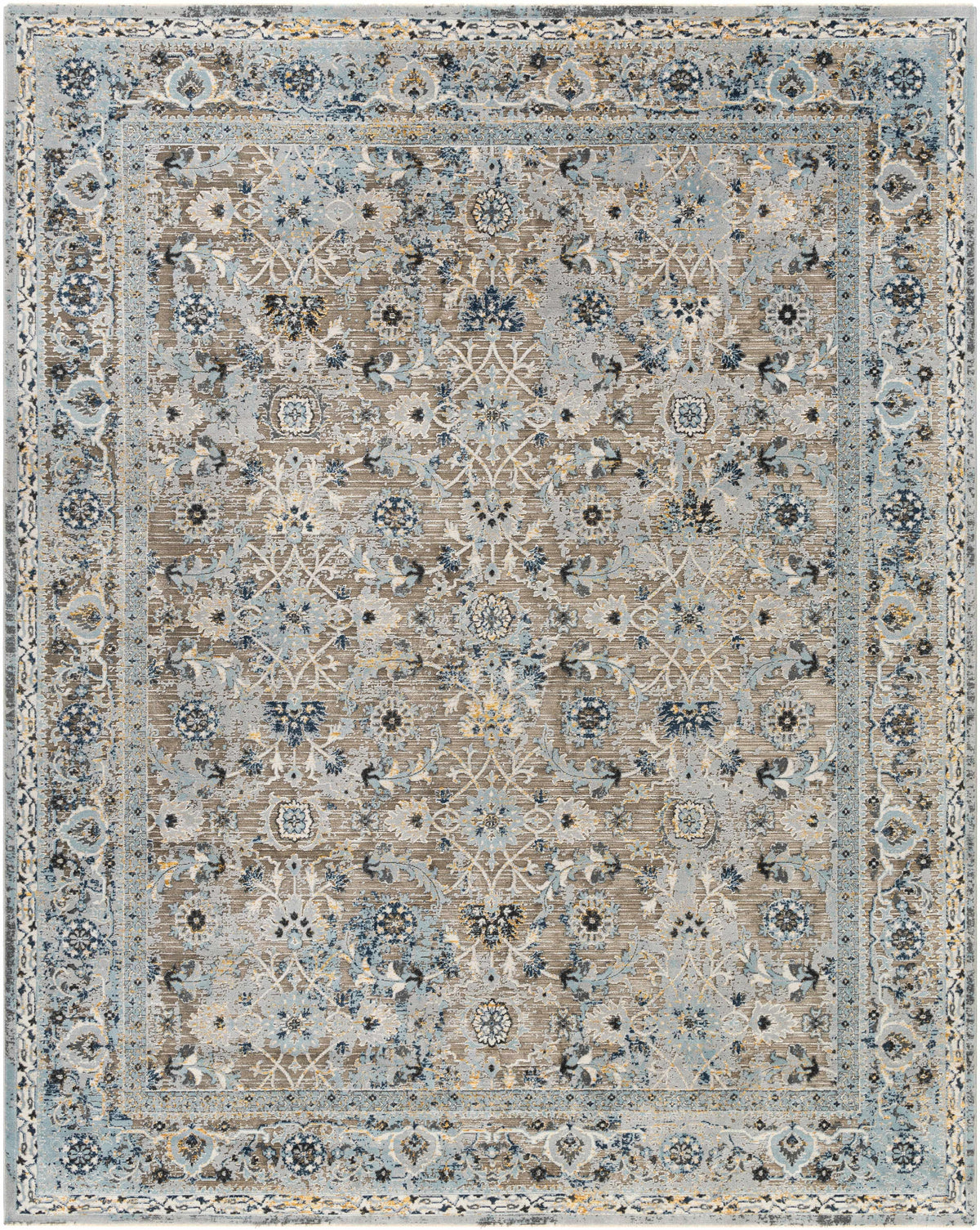 Gray Black 9' x 12'2" Area Rug Y623
