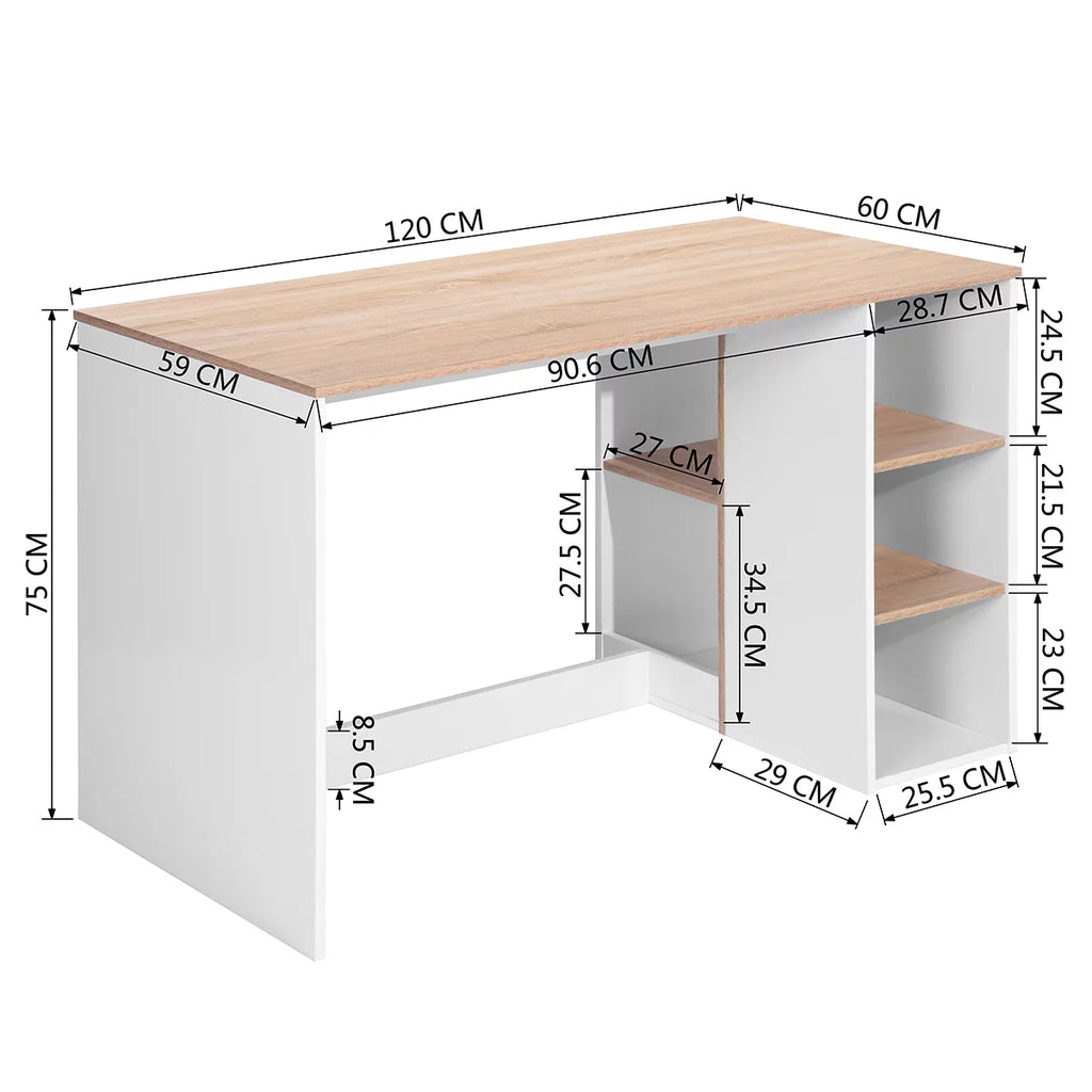 47.2" Computer Desk with 5 Storage Shelves V37372
