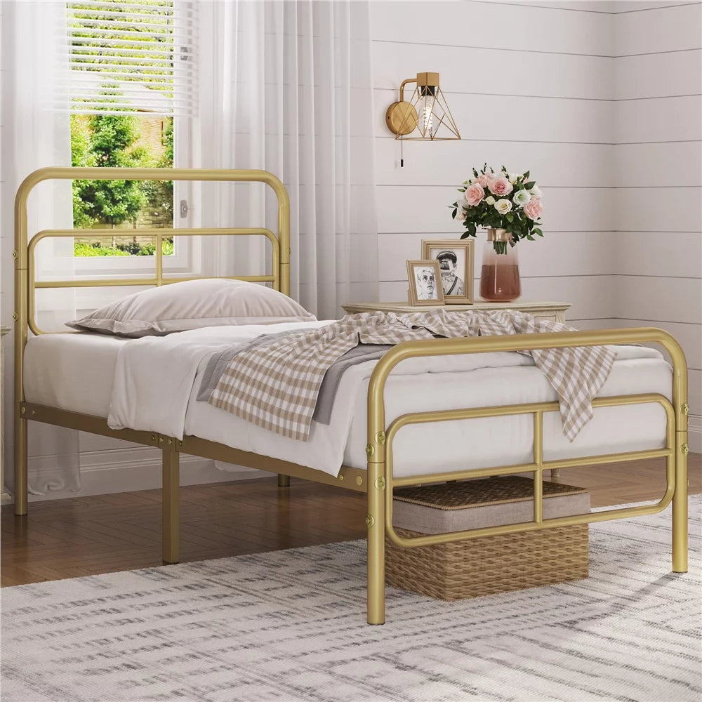 Queen Black Geometric Metal Bed J387