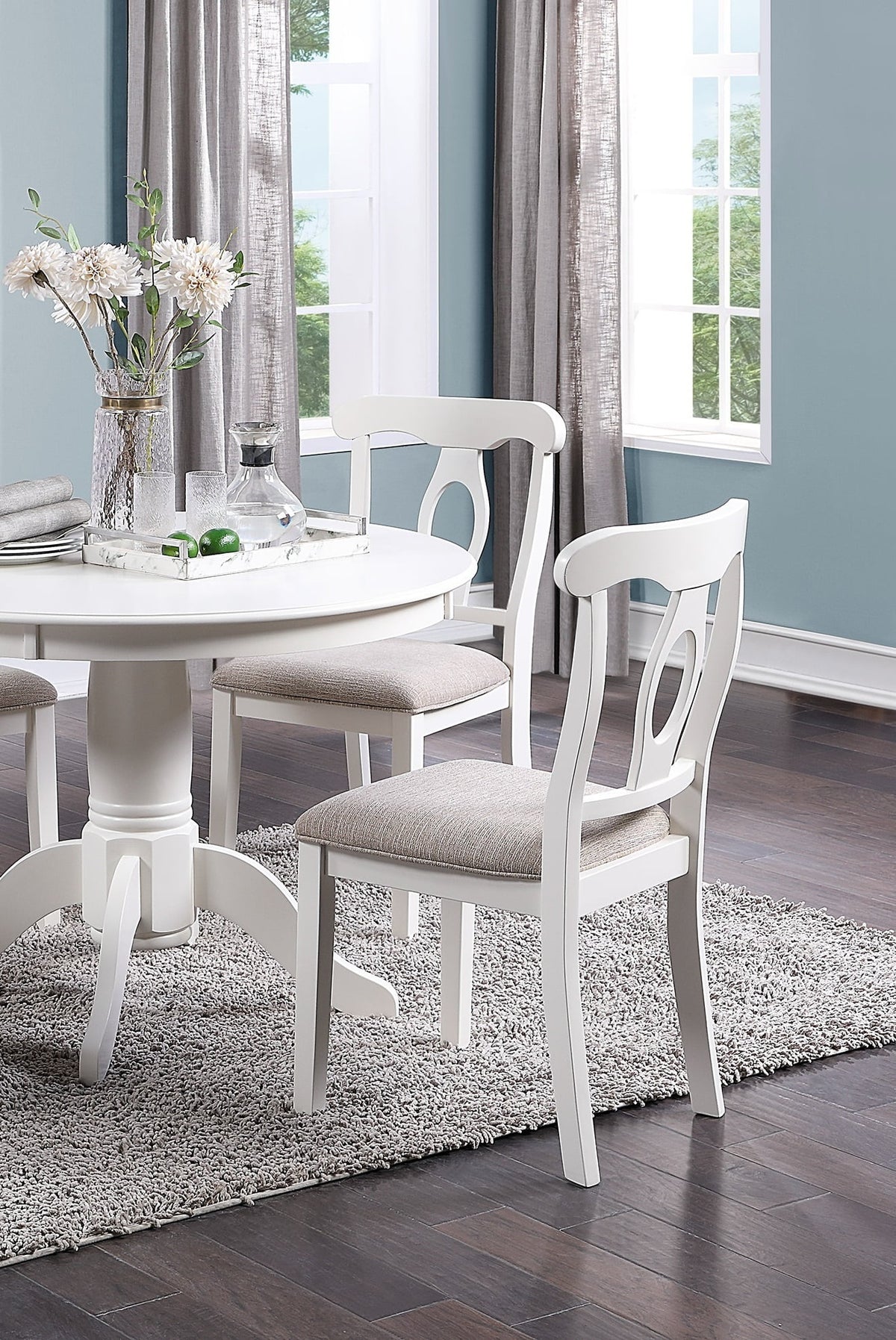 5pc Round Dining Table Set with 4 Cushion Chairs L99715