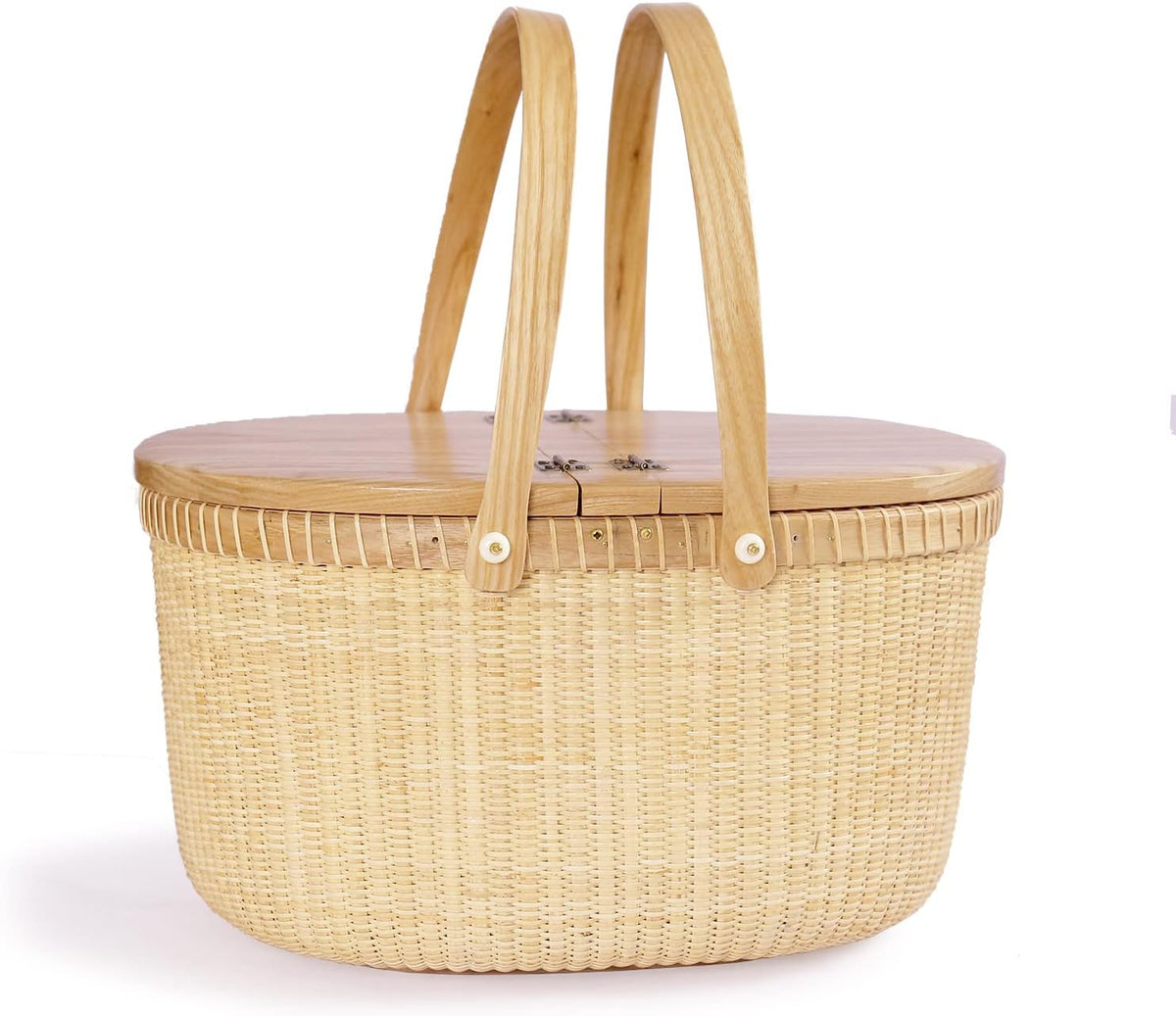 Cane-on-Cane Weave Basket with Two Swing Handles T851750