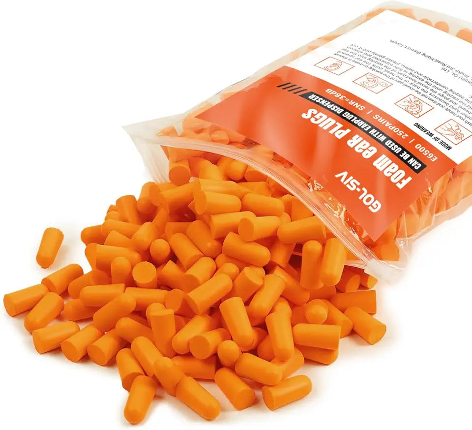 250 Pairs NRR 33dB Soft Foam Ear Plugs E428170