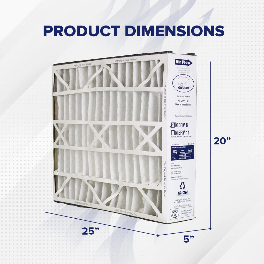 20x 5x 5 Inch MERV 8 Air Purifier Filter (3 Pack) P4858