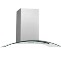 30 in. Convertible Wall Mount Chimney Range Hood in Stainless Steel with Glass Canopy U412