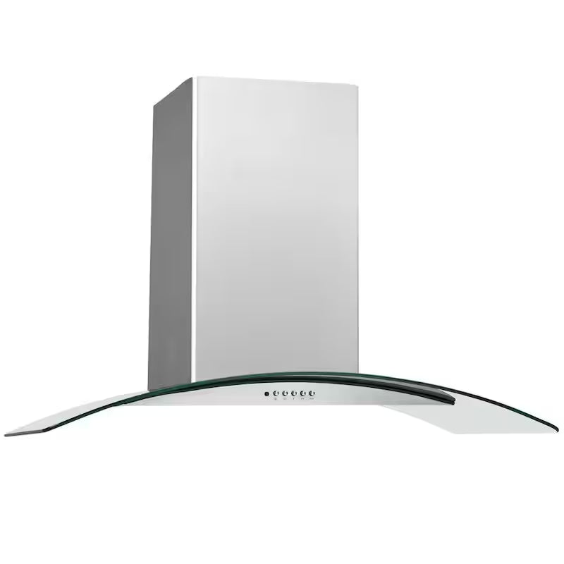 30 in. Convertible Wall Mount Chimney Range Hood in Stainless Steel with Glass Canopy U412