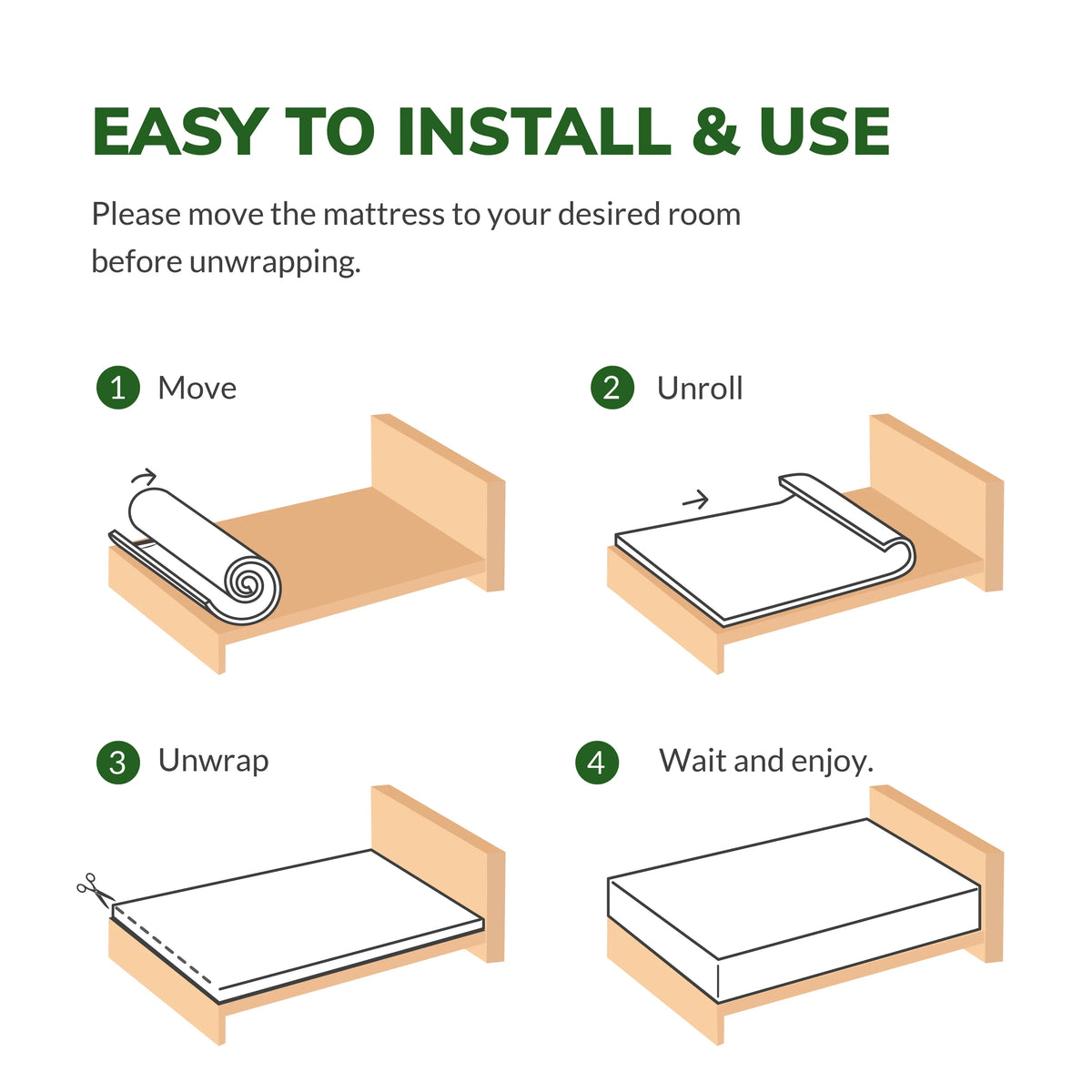 8 inch Full Size Memory Foam Mattress P211127