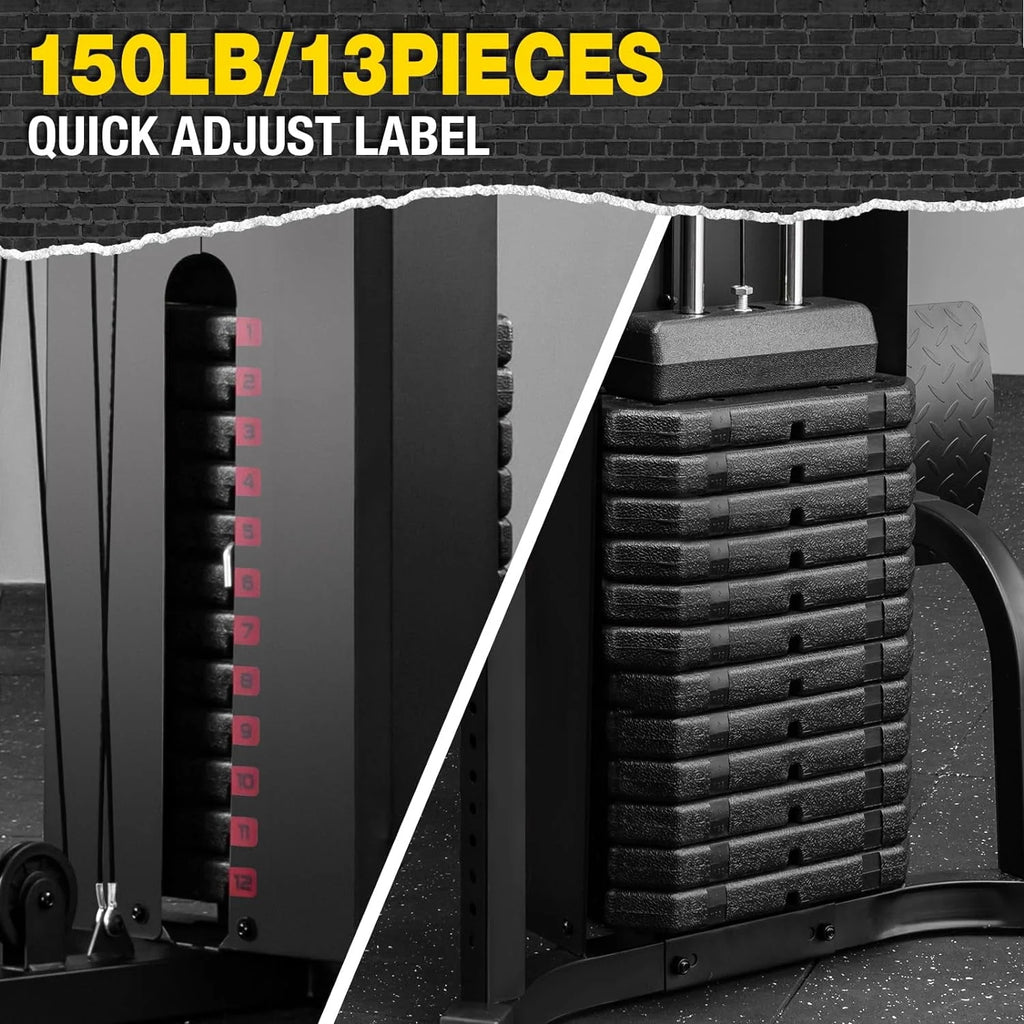 Home Gym Station with 150LBS Weight Stack M376