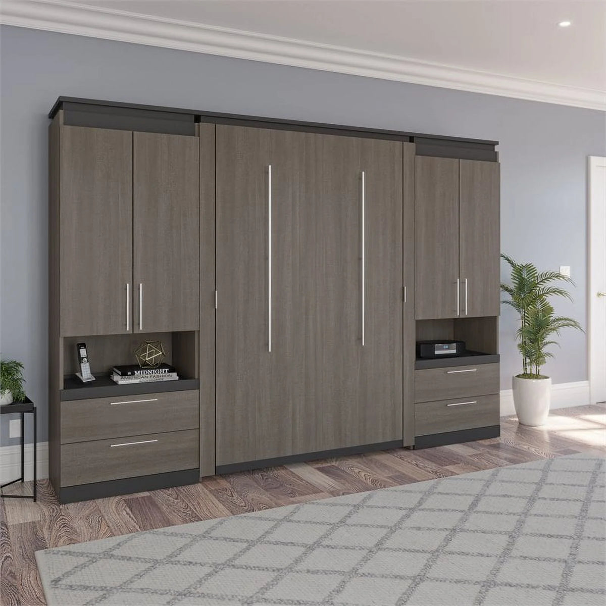 Full Murphy Bed with 2 Storage Cabinets T100555