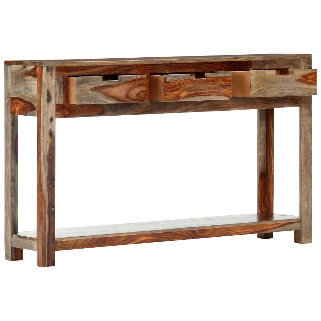 White 3 Drawer Sheesham Wood Console Table Y521