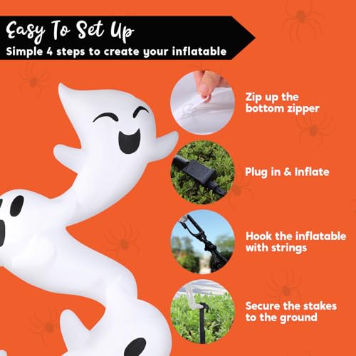 8ft Light Up Inflatable Ghosts J79546