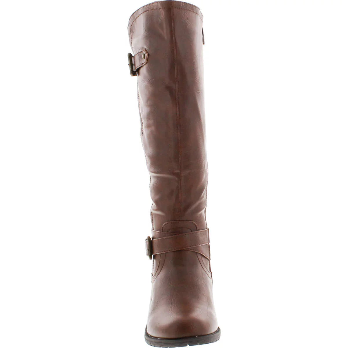 Brown Knee High Side Zipper Riding Boots I968