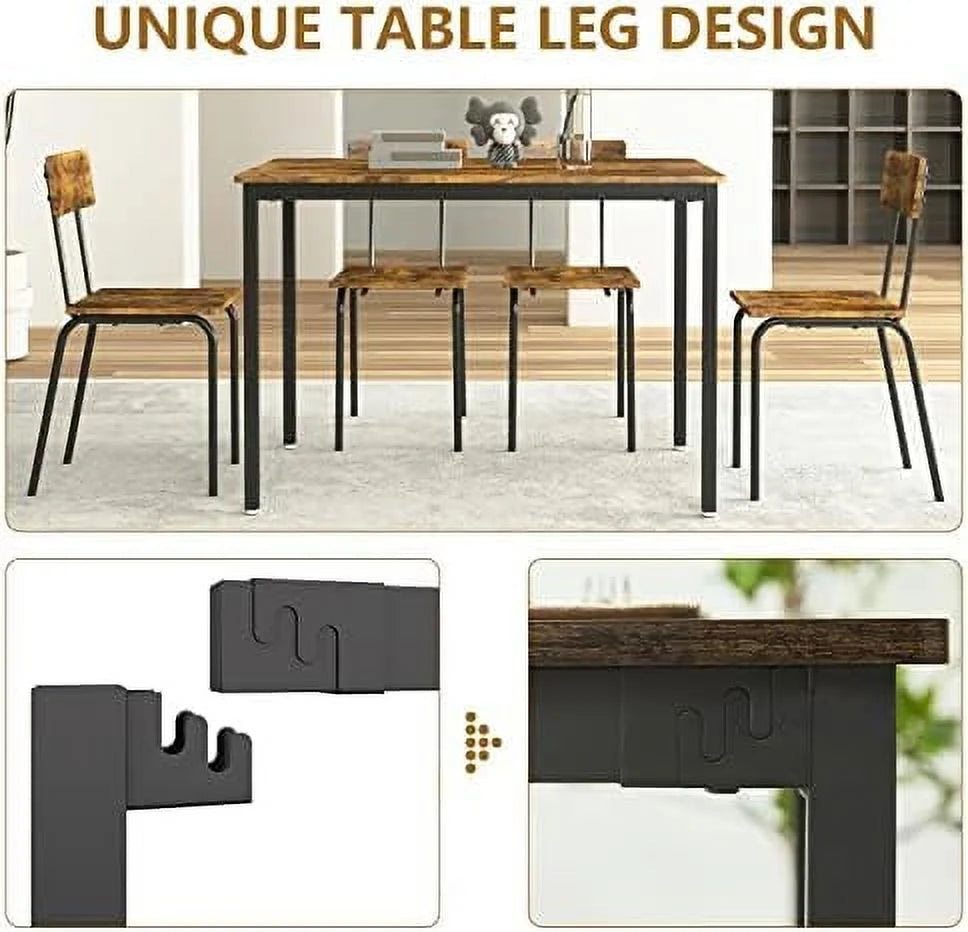 3 Piece Metal and Wood Table and Stools Set X910405