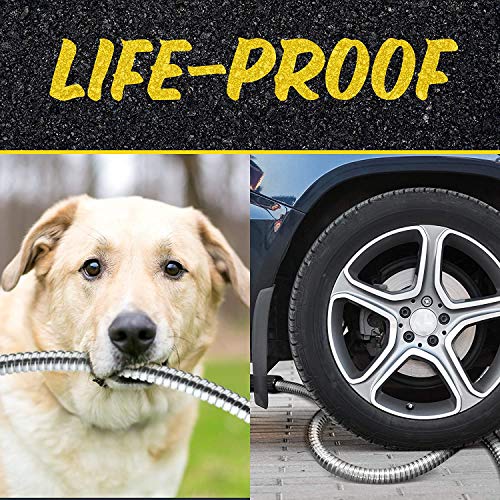 100 Ft Stainless Steel Garden Hose with Nozzle X7608