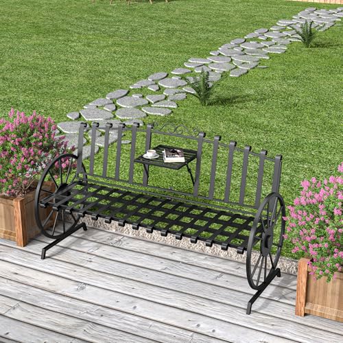Outdoor Garden Bench with Built-in Table P6749