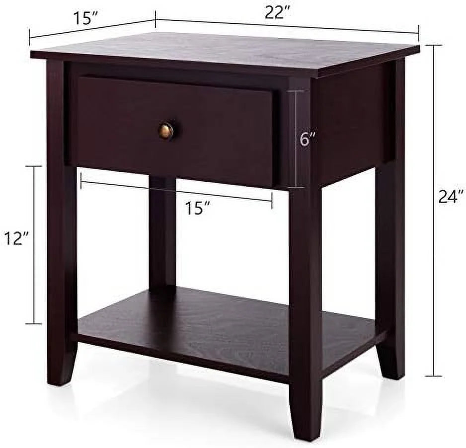 End Table with Drawer and Solid Wood Legs D98393