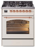 30 Dual Fuel Natural Gas Range Antique White Copper Trim P798427